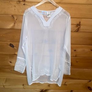 Sand & sun sheer white beach coverup